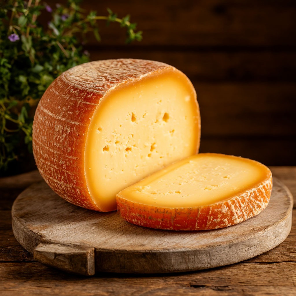 Artisan British cheddar cheese wheel